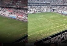 Beşiktaş Stadı'nda Tepki Çeken Görüntüler Zemin Kullanılamaz Hale Geldi