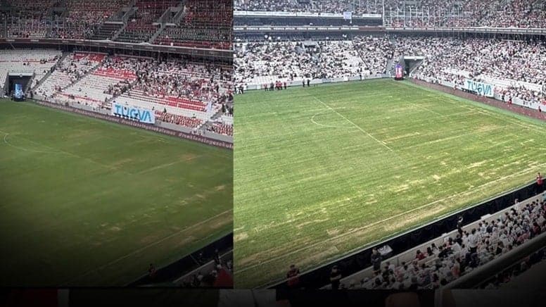 Beşiktaş Stadı'nda Tepki Çeken Görüntüler Zemin Kullanılamaz Hale Geldi