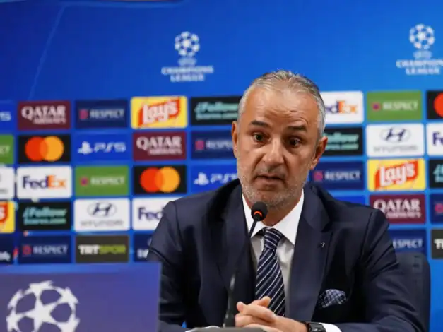 Fenerbahçe Teknik Direktörü İsmail Kartal, Slavia Prag maçı sonrası açıklamalarda bulunurken
